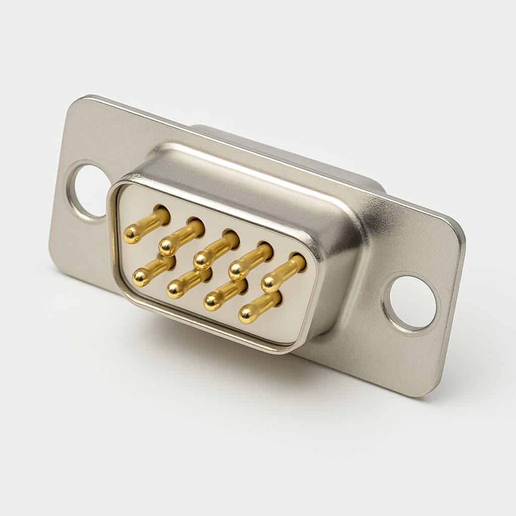 Molex / FCT 1731090953 (FH09P0G2) D-Sub Plug 09 PN — illustrative AI-generated image