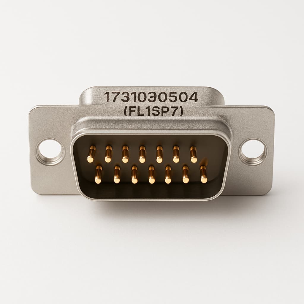 Molex / FCT 1731090604 (FL15P7) D-Sub Plug — illustrative AI-generated image