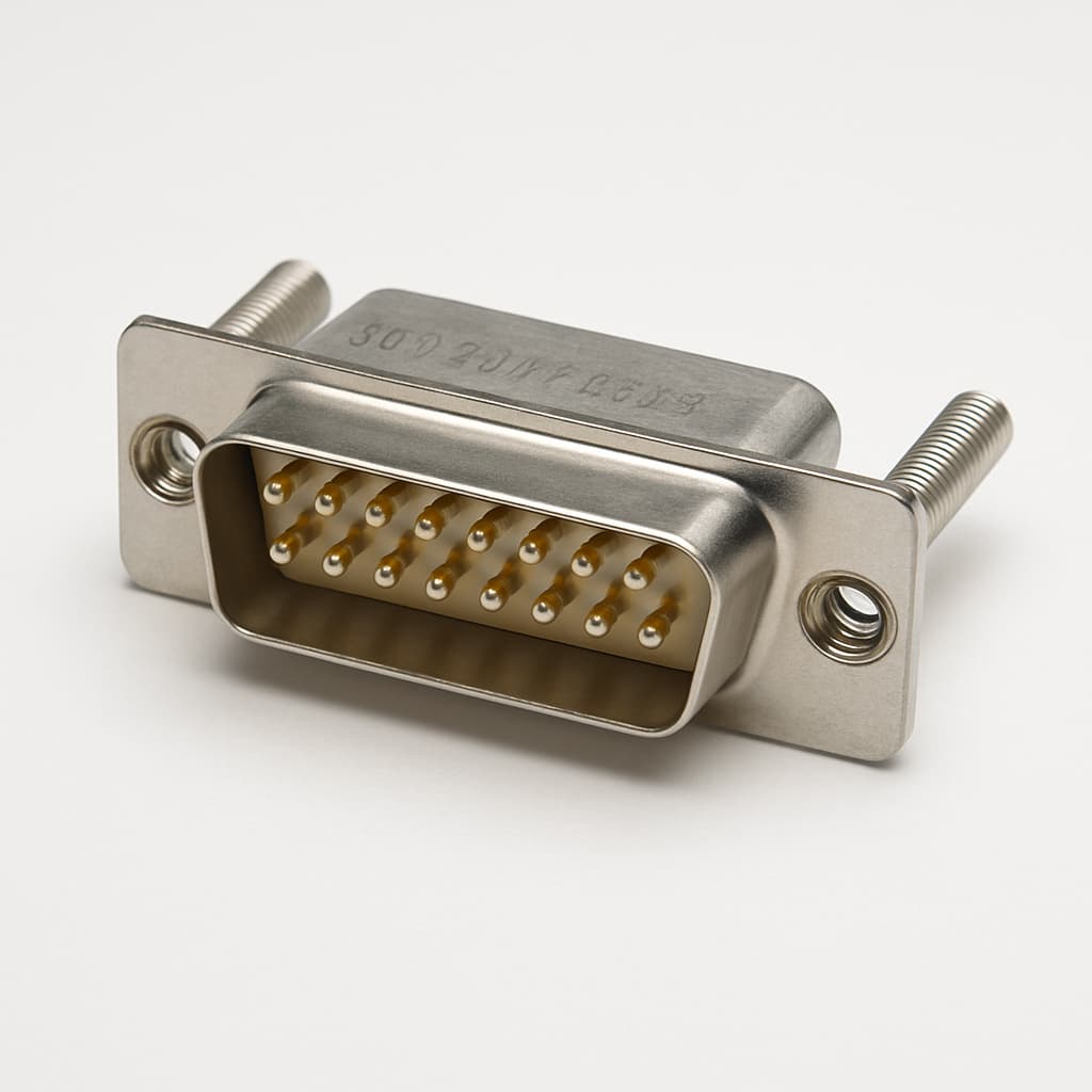 Molex / FCT 1731090436 (FL25P7-1853) D-Sub Plug — illustrative AI-generated image
