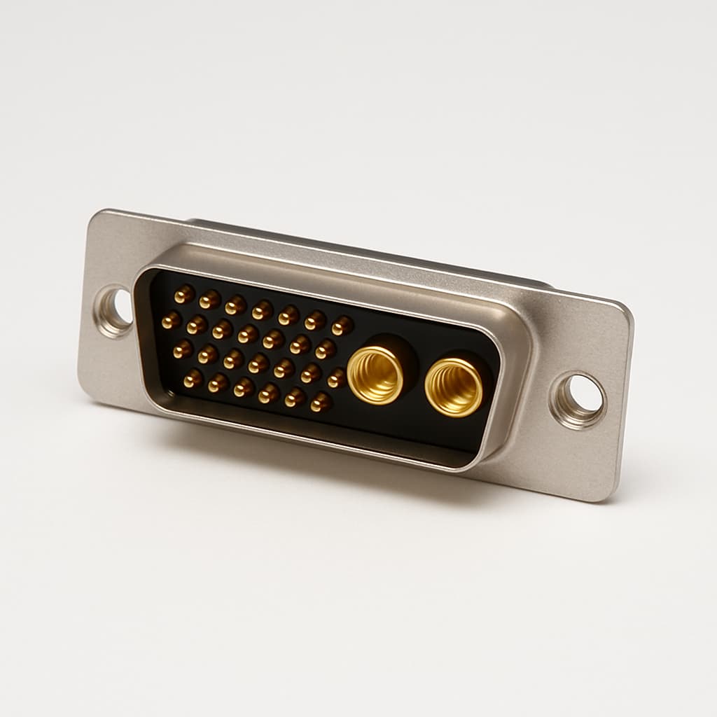 Molex / FCT 1731070306 (FL27W2P7-K120) D-Sub Plug 27W2 — illustrative AI-generated image