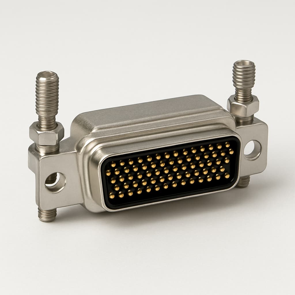 Molex / FCT 1731130224 (FLW37-62S7) HD D-Sub Plug, 62 Pin, with Float — illustrative AI-generated image