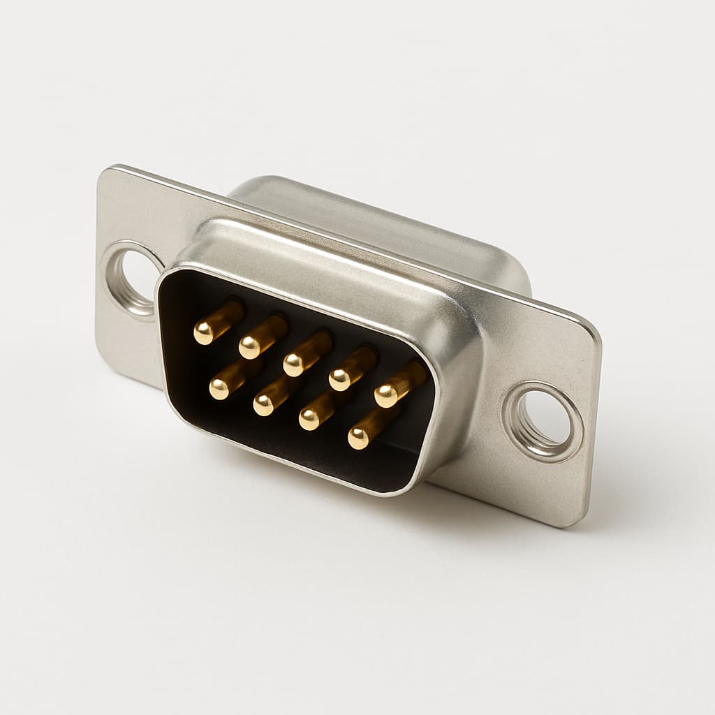Molex / FCT 1731090323 (FLZ09P7-K120) D-Sub Plug — illustrative AI-generated image