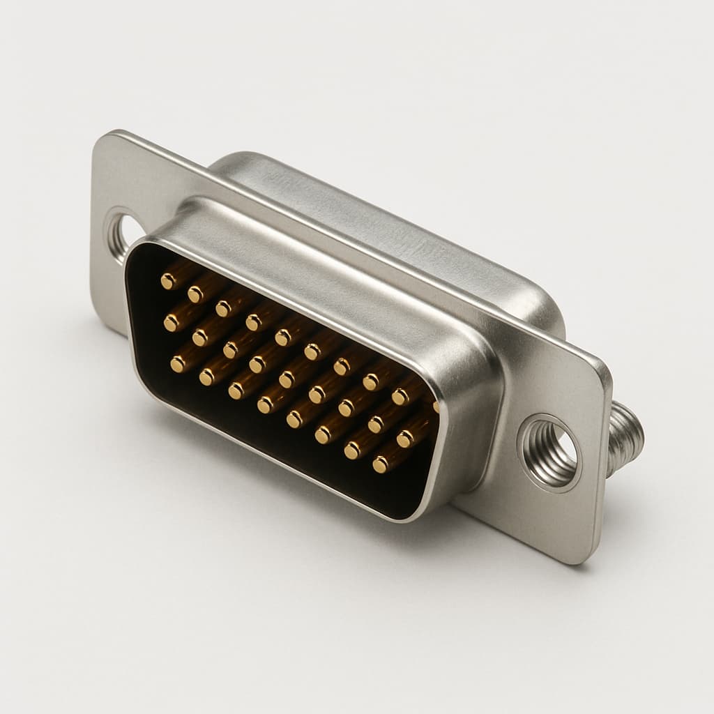 Molex / FCT 1731091884 (FLZ25P7-K120) D-Sub Plug — illustrative AI-generated image