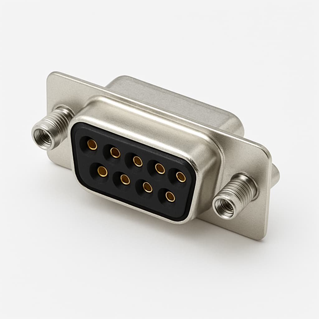 Molex / FCT 1731090606 (FLZS09P7-K120) D-Sub Plug — illustrative AI-generated image