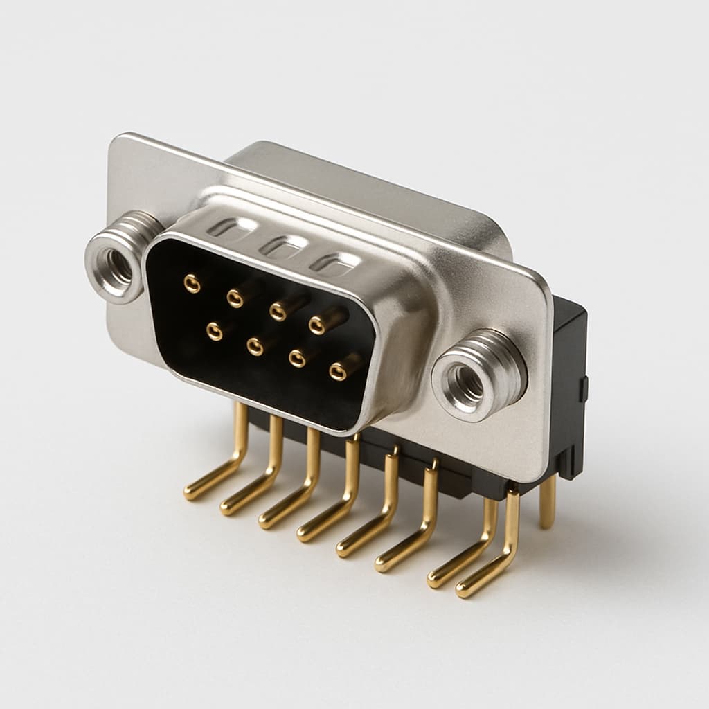 Molex / FCT 1731090331 (FM09P5-1011) D-Sub RA PC Plug — illustrative AI-generated image