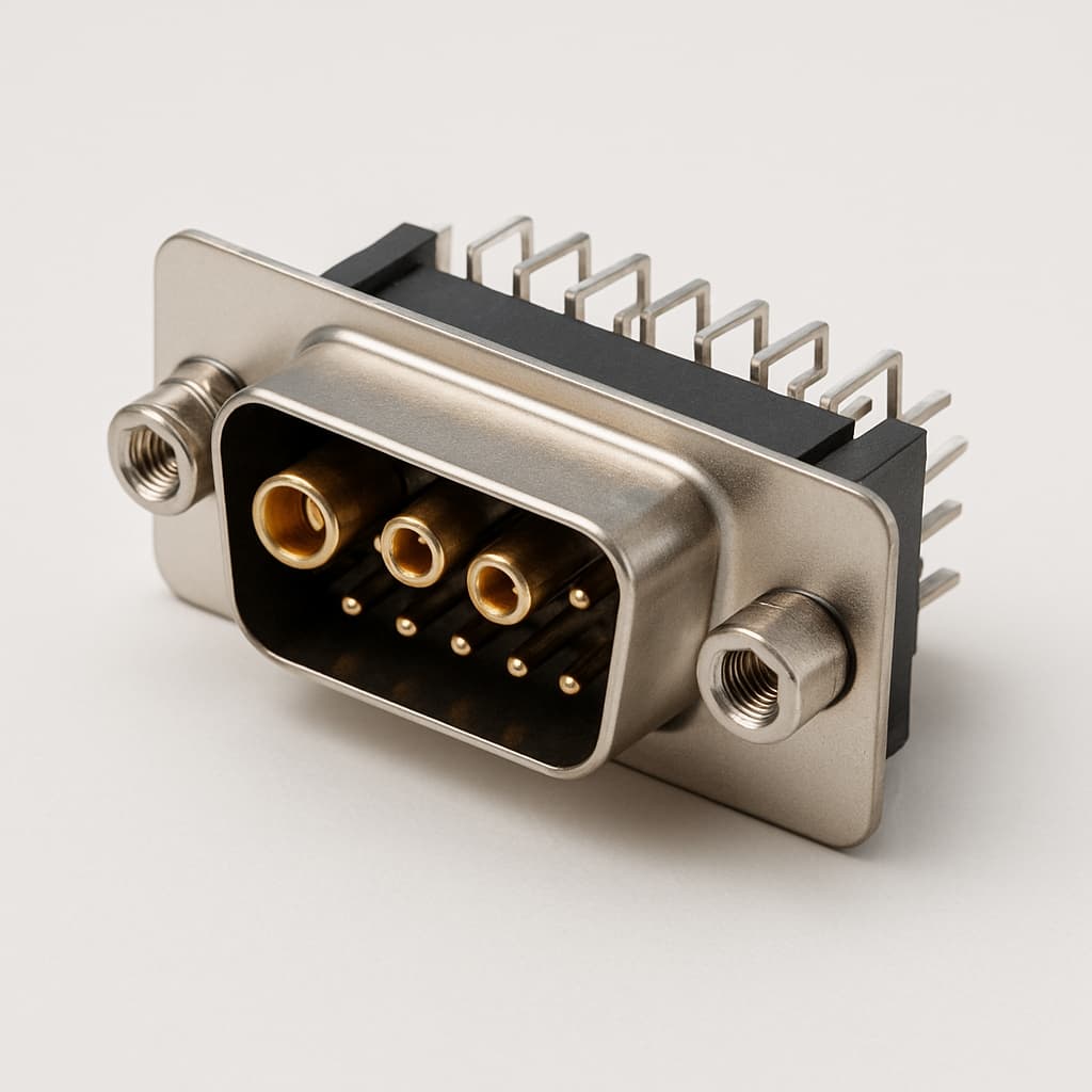 Molex / FCT 1731070628 D-Sub RA PC Plug 13W3 — illustrative AI-generated image
