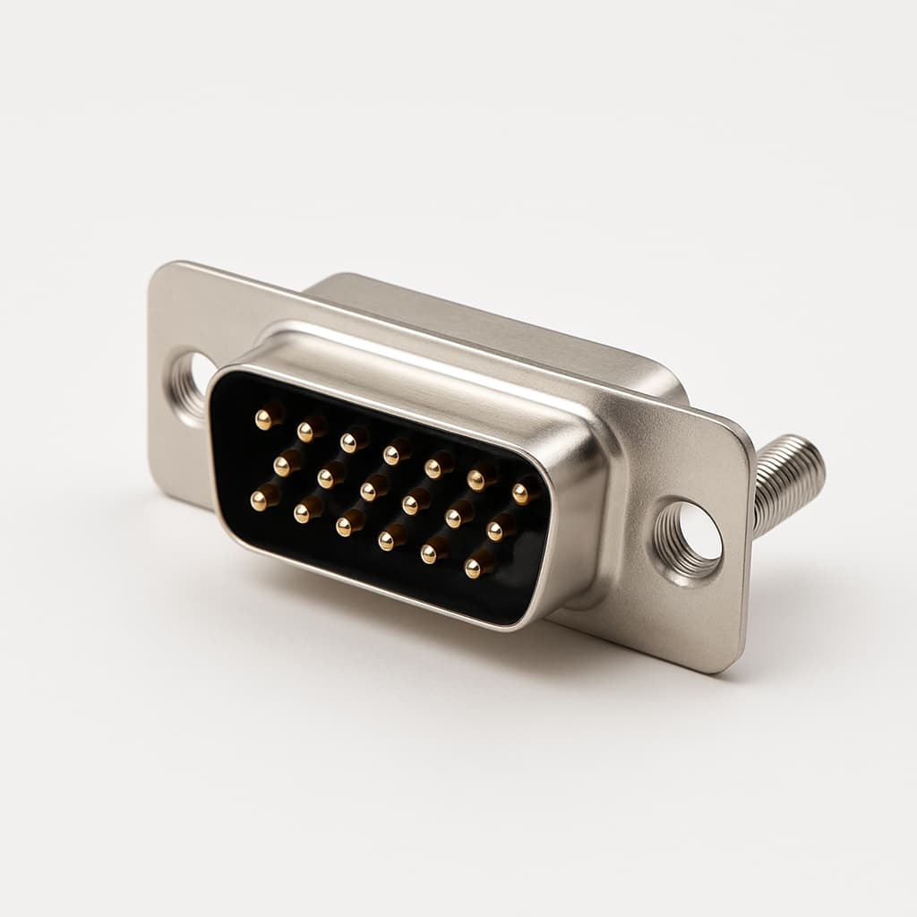 Molex / FCT 1731090503 (FM15P1-1212) D-sub Plug — illustrative AI-generated image