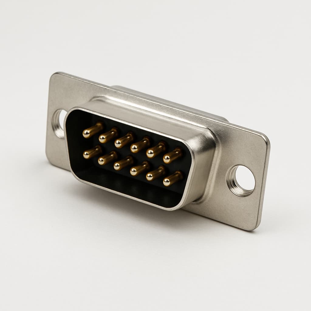 Molex / FCT 1731090548 (FM15P5-1011) D-Sub Plug — illustrative AI-generated image