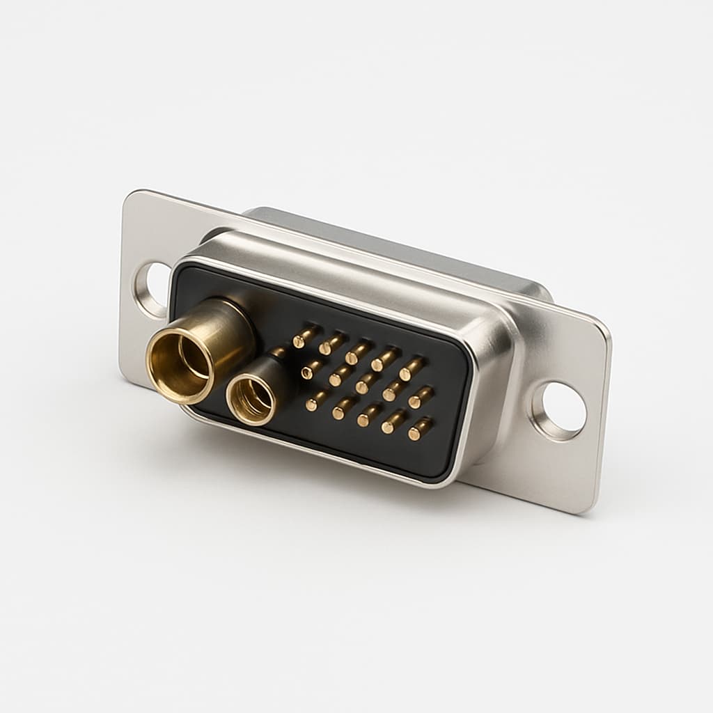 Molex / FCT 1731070077 (FM17W2P1-K120) D-Sub Plug 17W2 — illustrative AI-generated image
