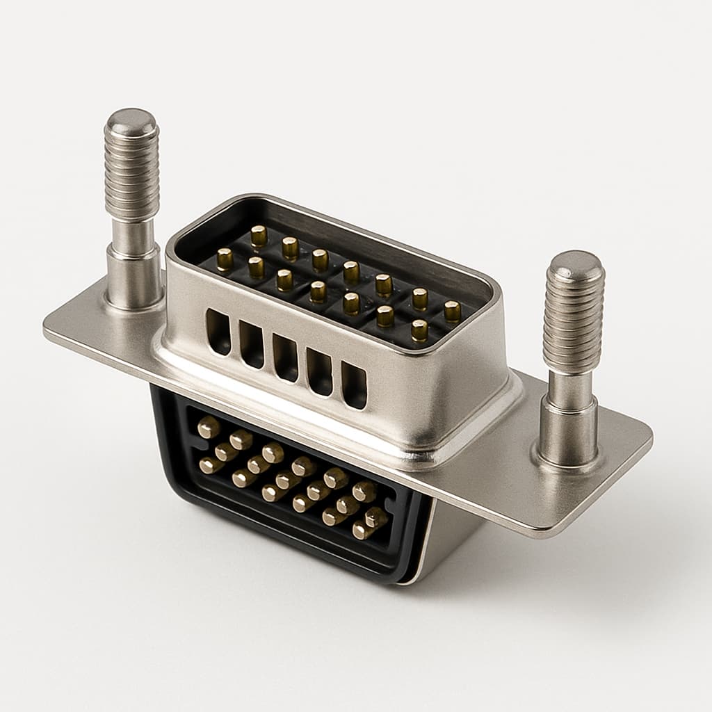Molex / FCT 1731070558 (FM21WA4P22-1277) D-Sub Plug 21WA4 — illustrative AI-generated image