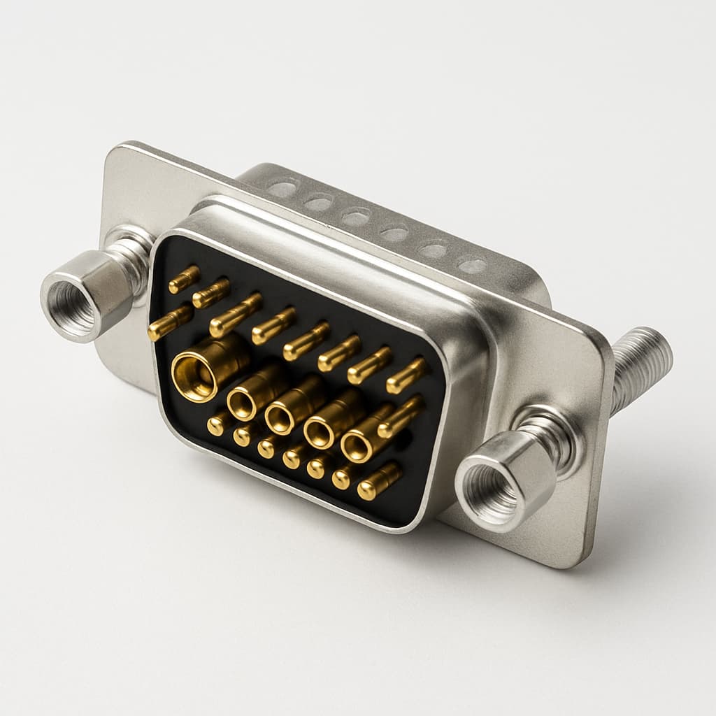 Molex / FCT 1731070341 (FM24W7P1) D-Sub Plug 24W7 — illustrative AI-generated image