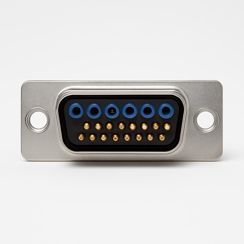 Molex / FCT 1731070342 (FM24W7P1-2462) D-Sub PC Plug 24W7 — illustrative AI-generated image