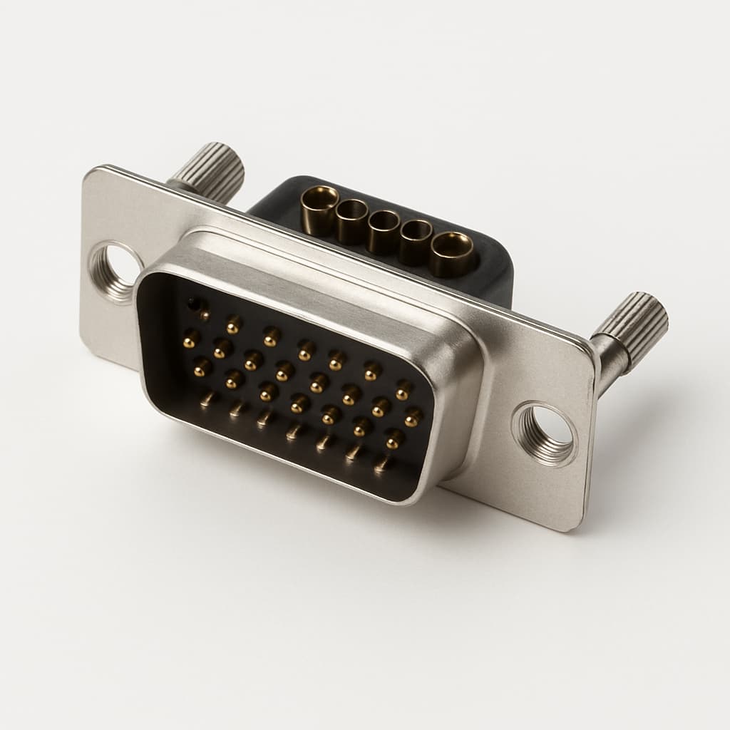 Molex / FCT 1731070434 (FM24W7P5-0670) D-Sub Plug — illustrative AI-generated image
