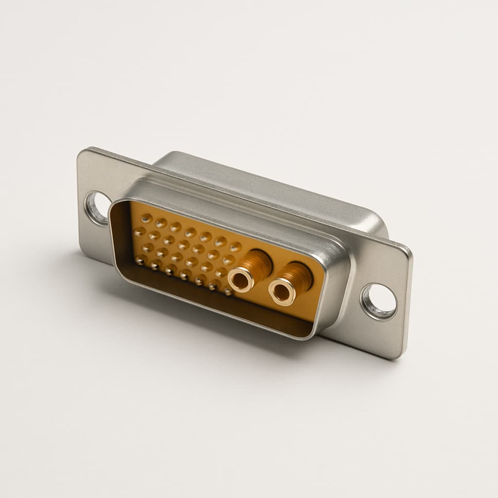Molex / FCT 1731070659 (FM27W2P1-3243) D-Sub Plug 27W2 — illustrative AI-generated image