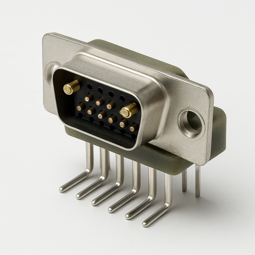 Molex / FCT 1731070616 (FM27W2P5-1002) D-Sub RA PC Plug — illustrative AI-generated image