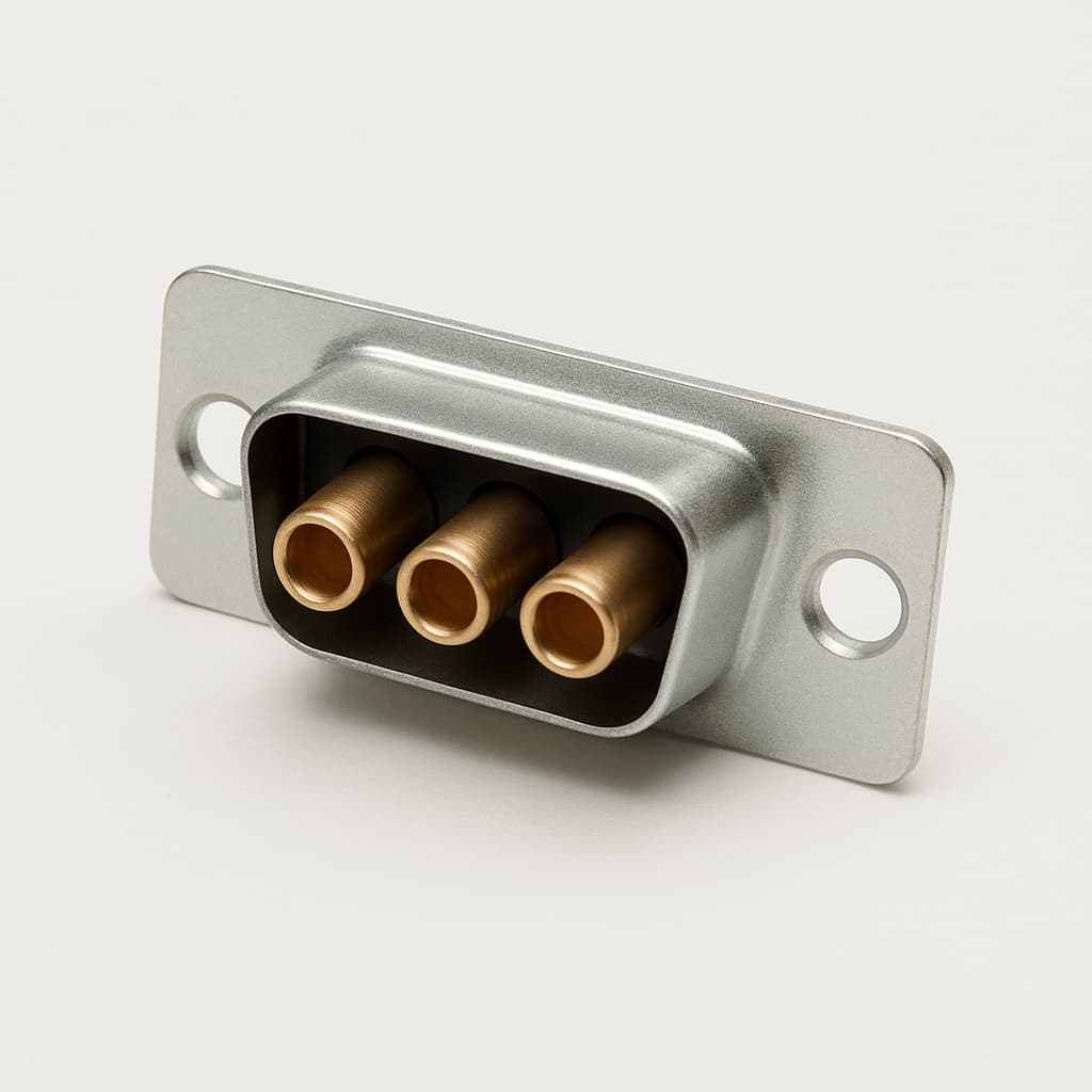 Molex / FCT 1731070639 (FM3W3P) D-Sub Plug 3W3, Zinc Plated — illustrative AI-generated image