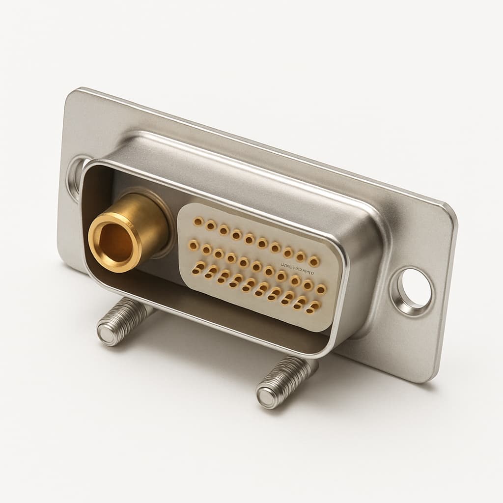 Molex / FCT 1731070640 (FM47W1P5-K120) D-Sub Plug 47W1 — illustrative AI-generated image
