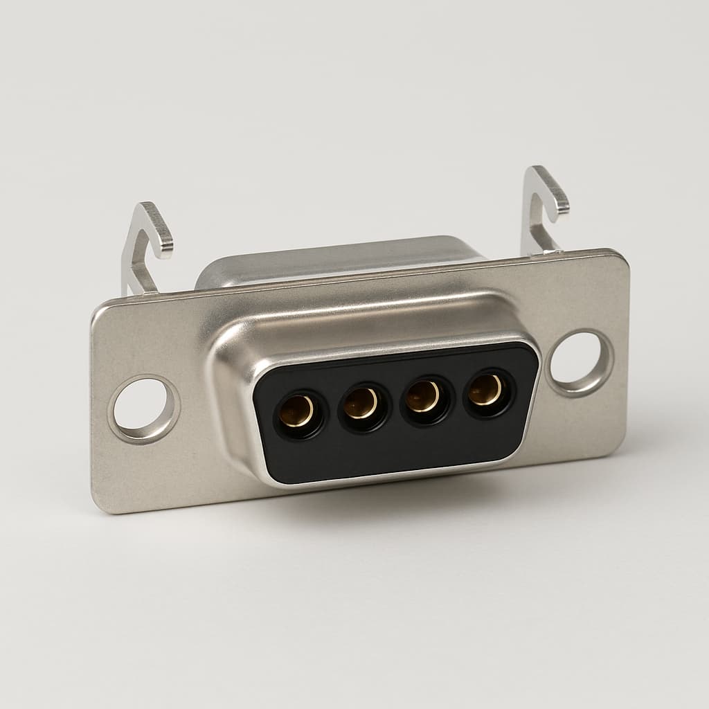 Molex / FCT 1731070494 (FM5W5S-2091) D-Sub Receptacle 5W5 with Snap-In — illustrative AI-generated image