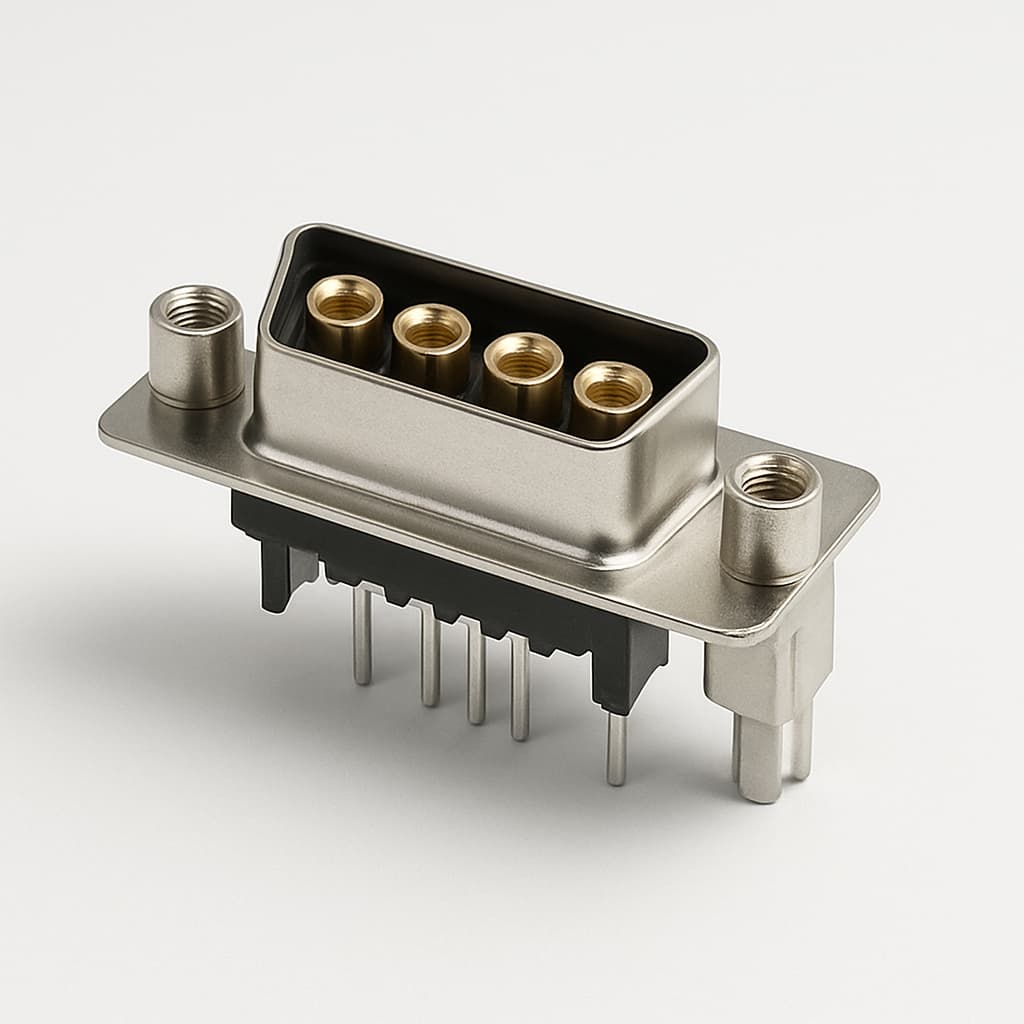 Molex / FCT 1731070623 (FM5W5S-5761) D-Sub RA PC Receptacle 5W5 — illustrative AI-generated image