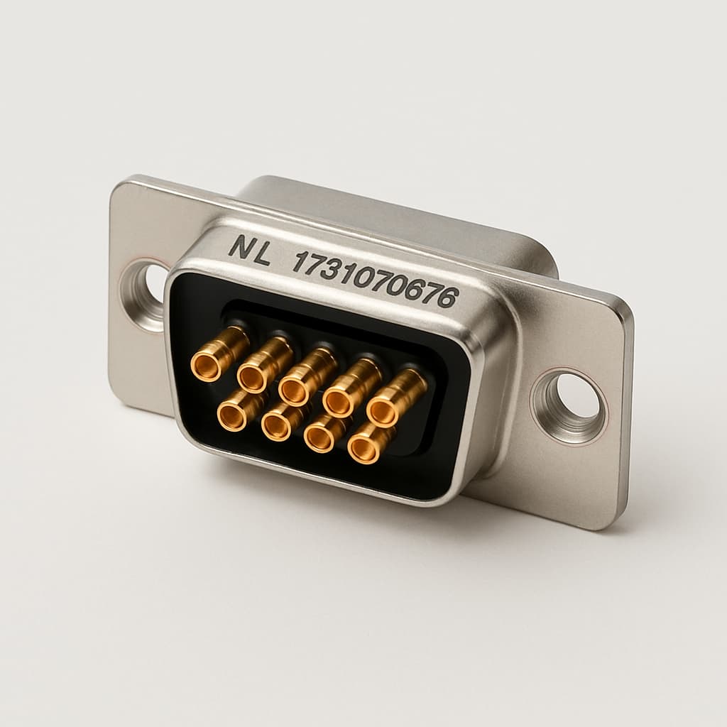 Molex / FCT 1731070676 (FM8W8P-1241) D-Sub Plug 8W8 with Bracket — illustrative AI-generated image