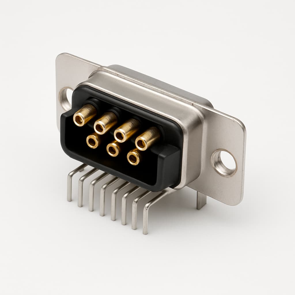 Molex / FCT 1731070456 D-Sub RA PC Plug 8W8 — illustrative AI-generated image