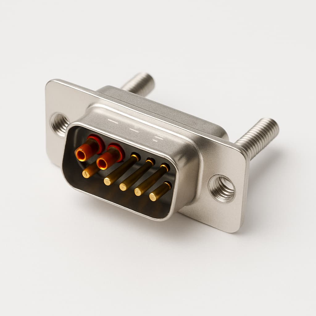 Molex / FCT 1731070380 (FM9W4P1-2462) D-Sub Plug 9W4 — illustrative AI-generated image