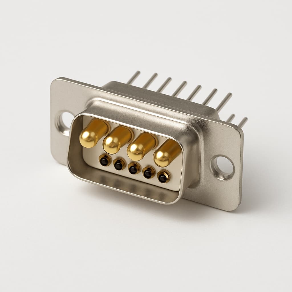 Molex / FCT 1731070098 (FM9W4P5-K120) D-SUB PC Plug 9W4 — illustrative AI-generated image