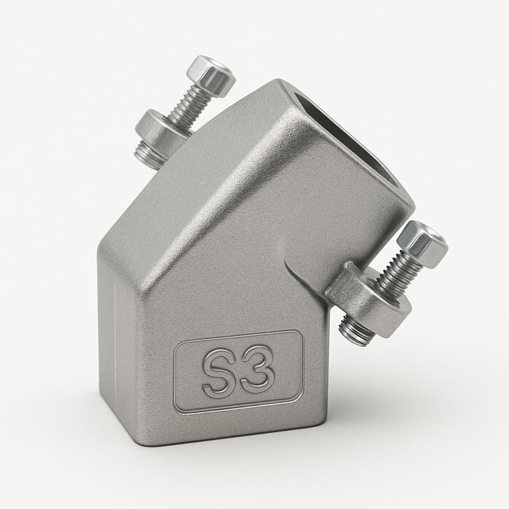 Molex / FCT 1731110355 (FMK3M3) Hood S3 45 Degree M3 Screwlock — illustrative AI-generated image