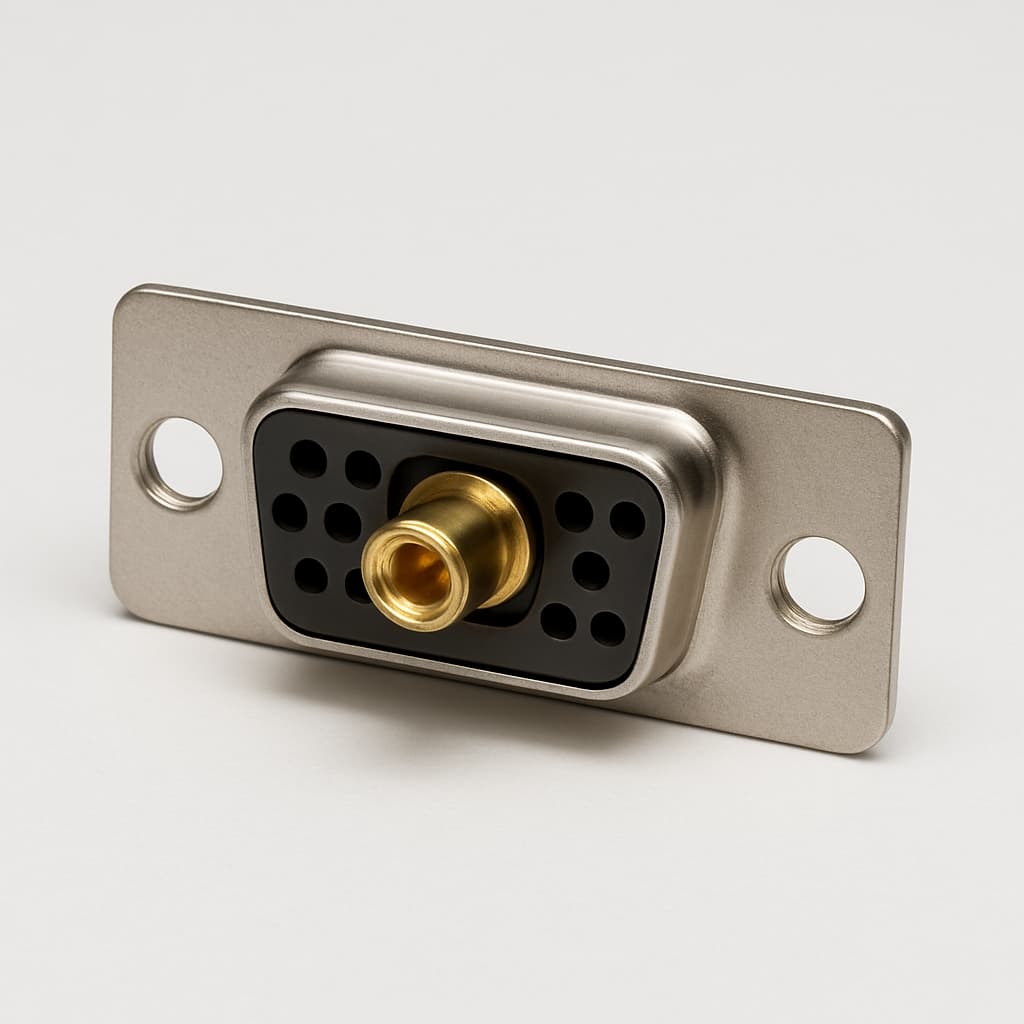 Molex / FCT 1731070142 (FMT11W1SA-K121) D-Sub 11W1 with Clinch — illustrative AI-generated image