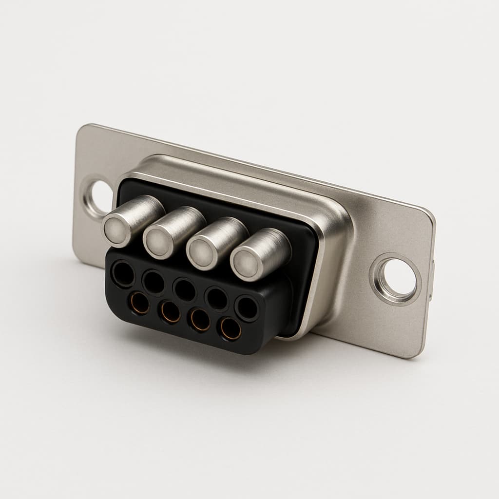 Molex / FCT 1731070143 (FMT9W4SA-K121) D-Sub SDR 9W4 with clinch — illustrative AI-generated image