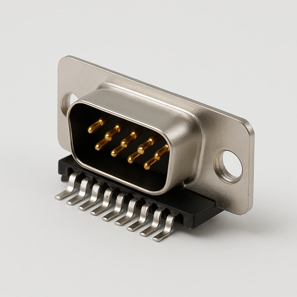 Molex / FCT 1731091887 (FSLT09P101G1-2408) SMT D-Sub Plug — illustrative AI-generated image