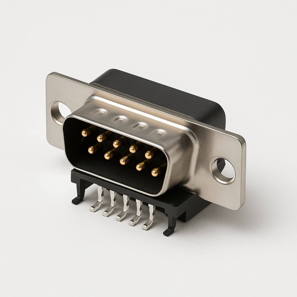 Molex / FCT 1731091836 (FSLT09P107G1-3752) SMT D-Sub Plug — illustrative AI-generated image
