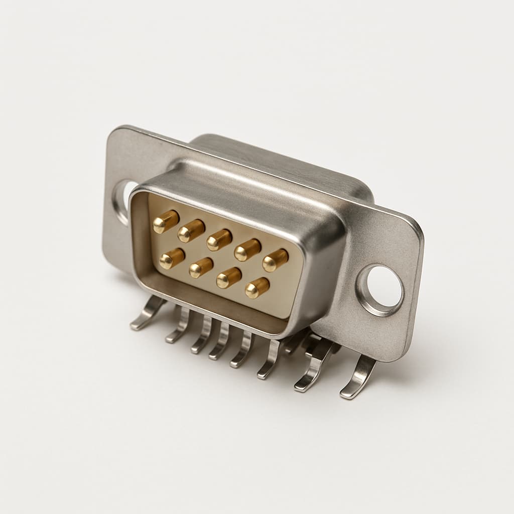 Molex / FCT 1731090564 (FSLU09P107G1-3752) SMT D-Sub Plug — illustrative AI-generated image