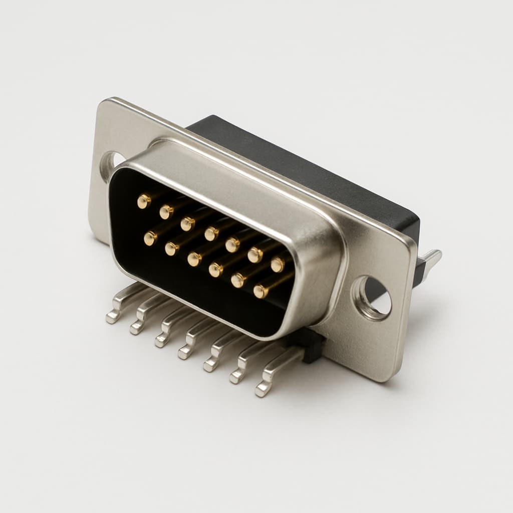 Molex / FCT 1731090807 (FSLZ15S101G1) SMT D-Sub Plug — illustrative AI-generated image