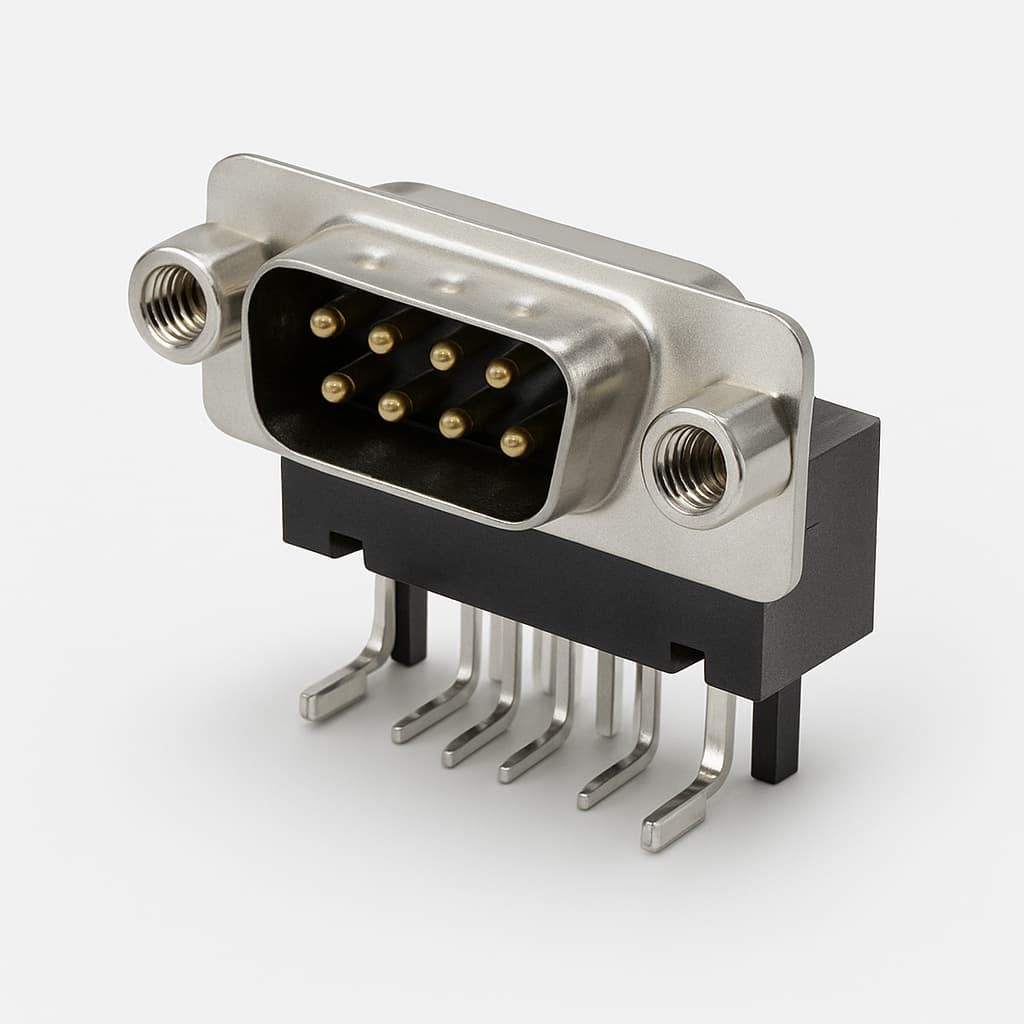 Molex / FCT 1731090610 (FT09P71G2) D-SUB RA PC Plug — illustrative AI-generated image