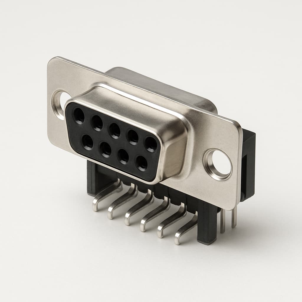 Molex / FCT 1731091936 (FT09S5G3) D-SUB RA PC Receptacle — illustrative AI-generated image