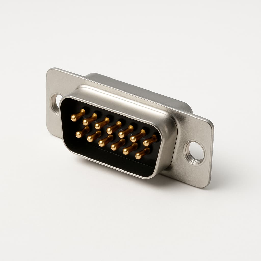 Molex / FCT 1731090100 D-Sub SDR Plug 15 PN with Clinch — illustrative AI-generated image
