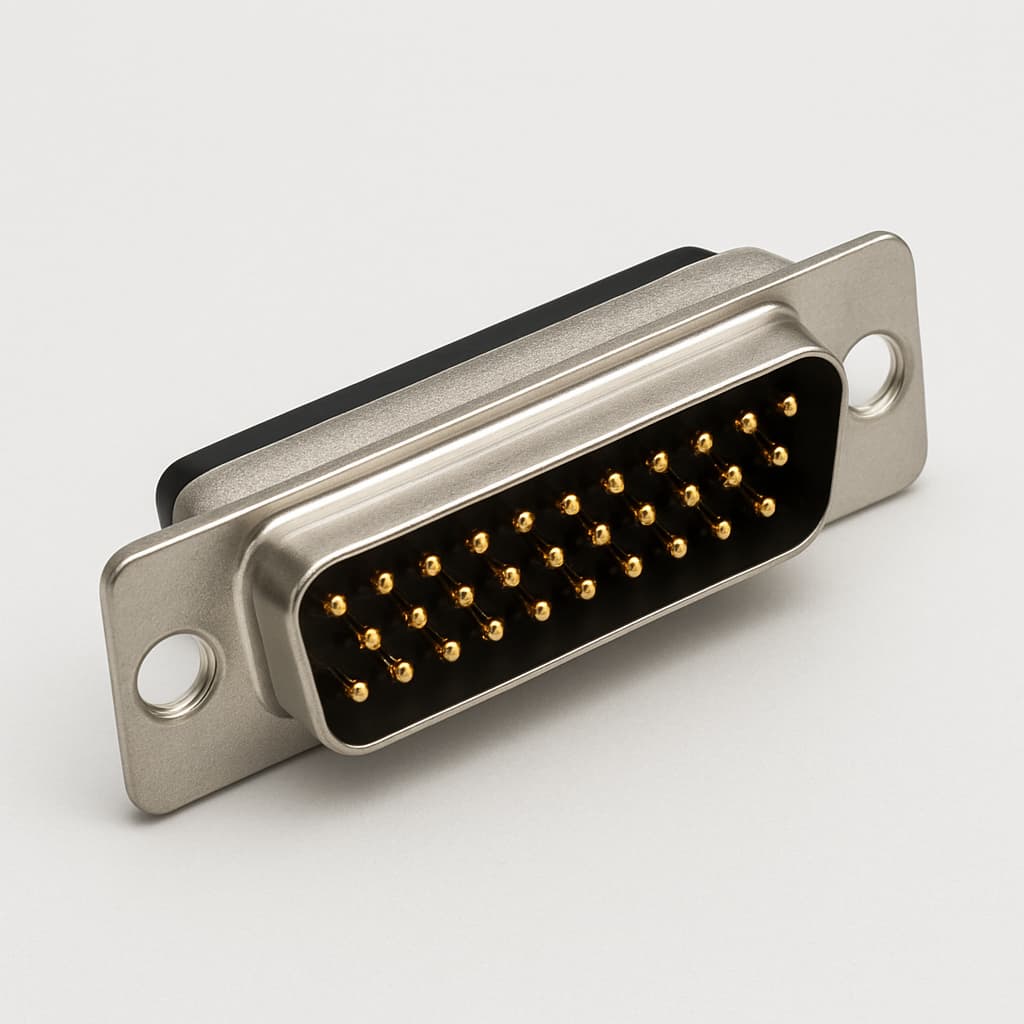 Molex / FCT 1731090287 (FT25P1G3) D-Sub PC Plug — illustrative AI-generated image