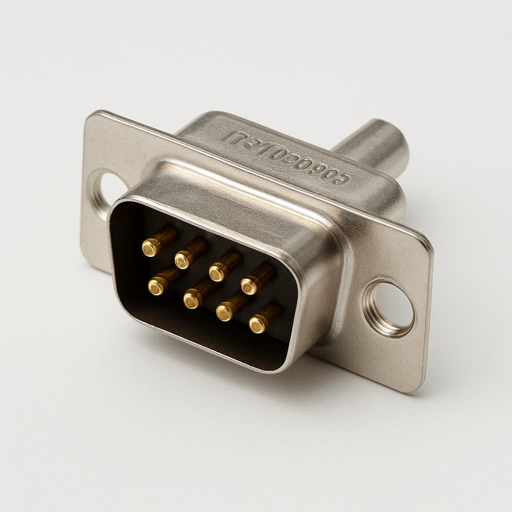 Molex / FCT 1731090403 (FU09P7) D-SUB CRP Plug, 09 PN — illustrative AI-generated image