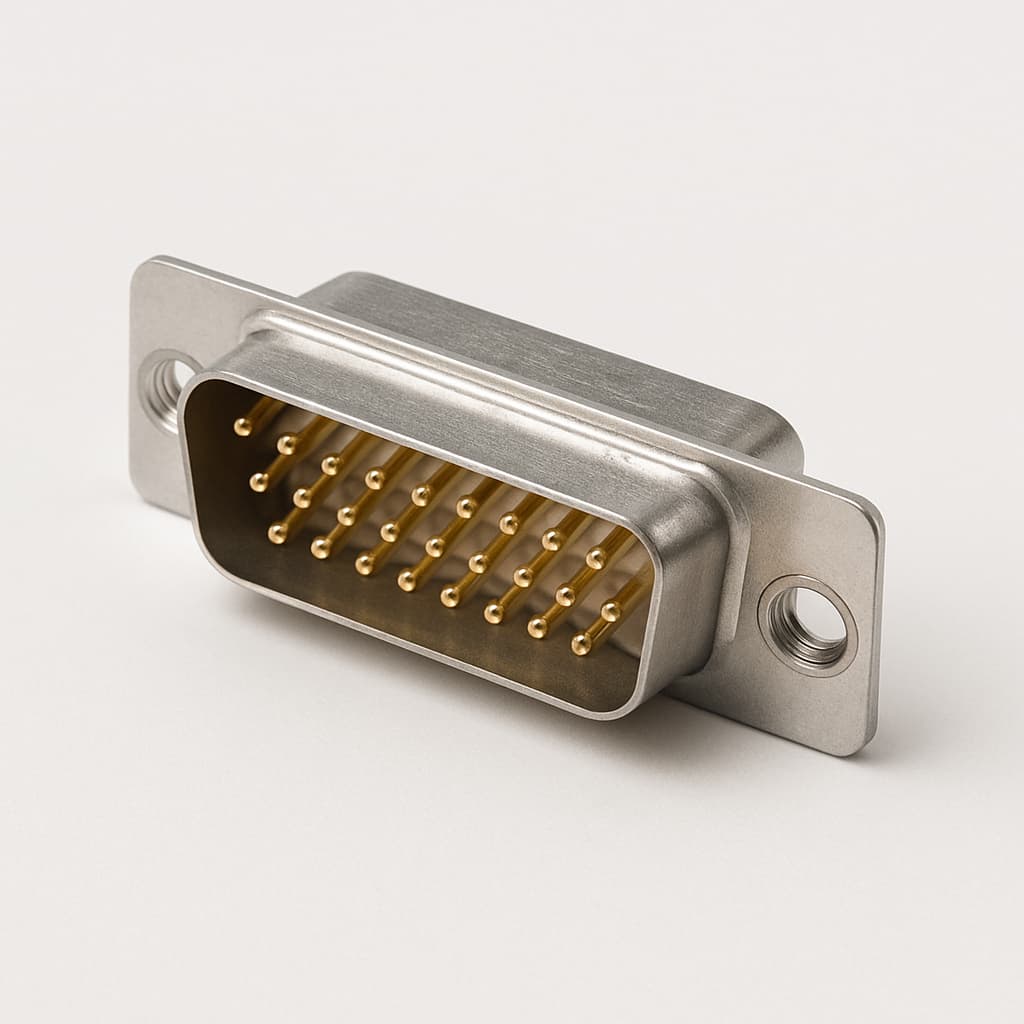 Molex / FCT 1731090439 (FU25P7) D-Sub Plug — illustrative AI-generated image