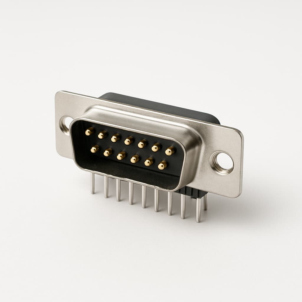 Molex / FCT 1731090846 (FV15P24SG1-5633) D-Sub PC Plug — illustrative AI-generated image