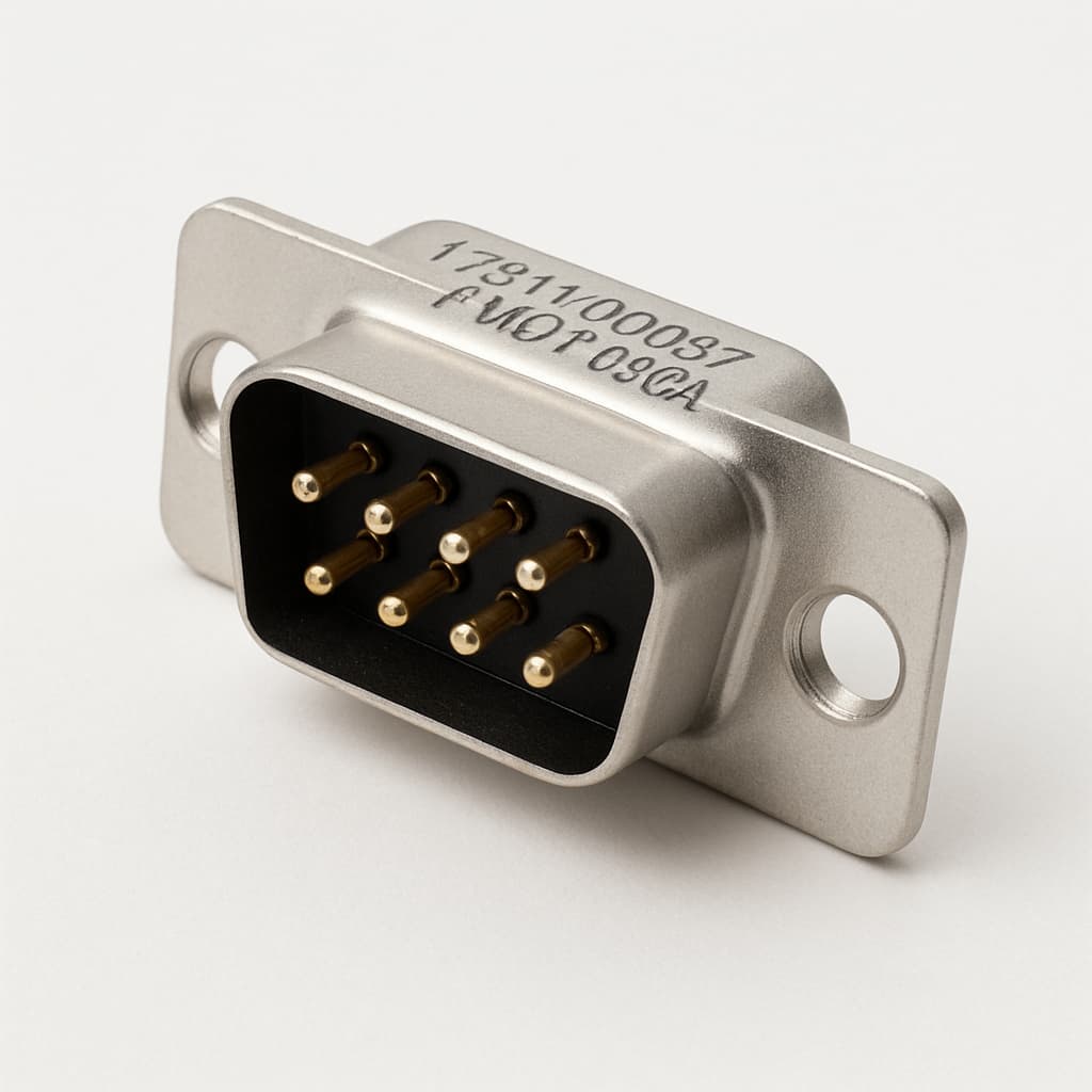 Molex / FCT 1731100037 (FWDF09PA) D-Sub Plug — illustrative AI-generated image