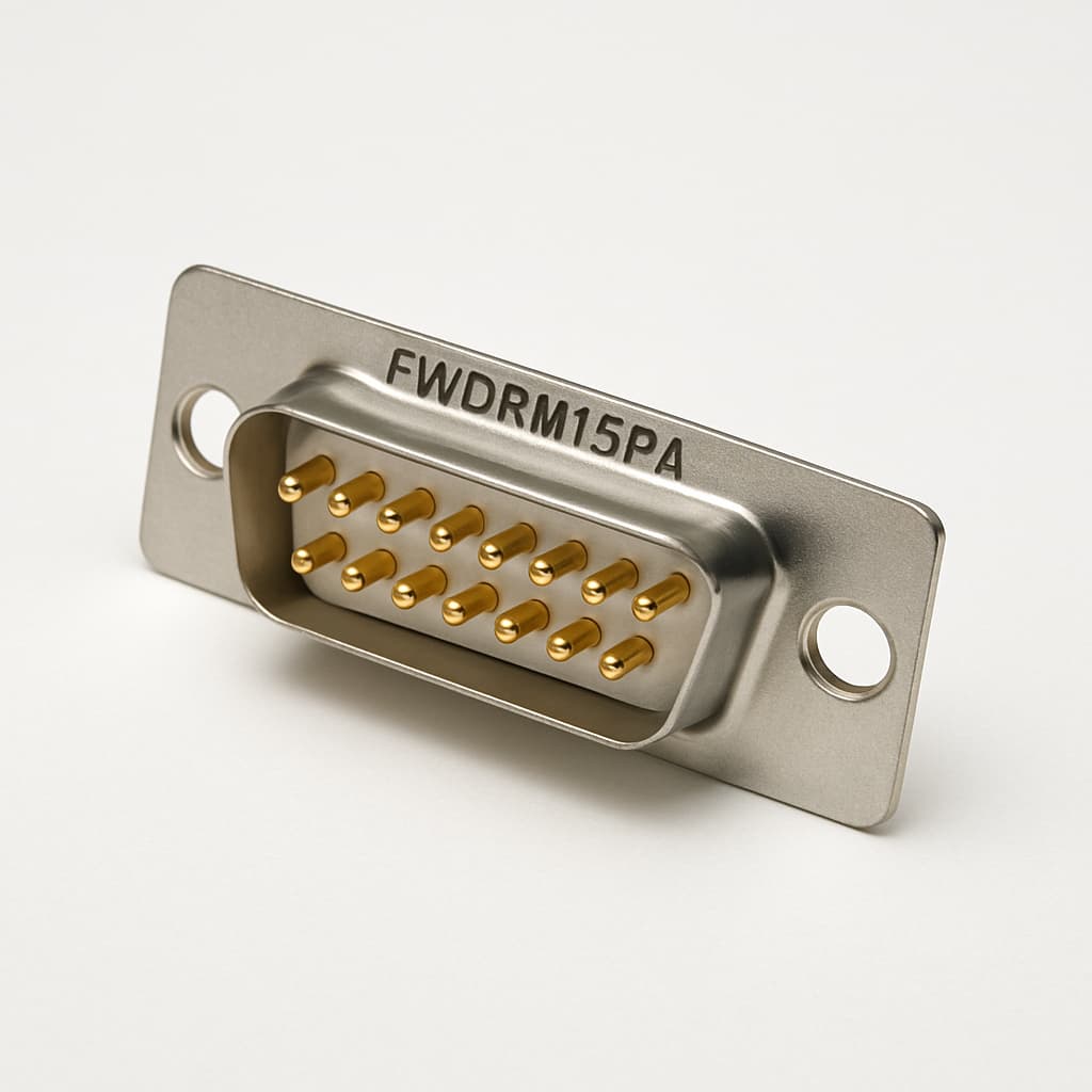 Molex / FCT 1731100054 (FWDRM15PA) D-Sub Plug 15 Pin — illustrative AI-generated image