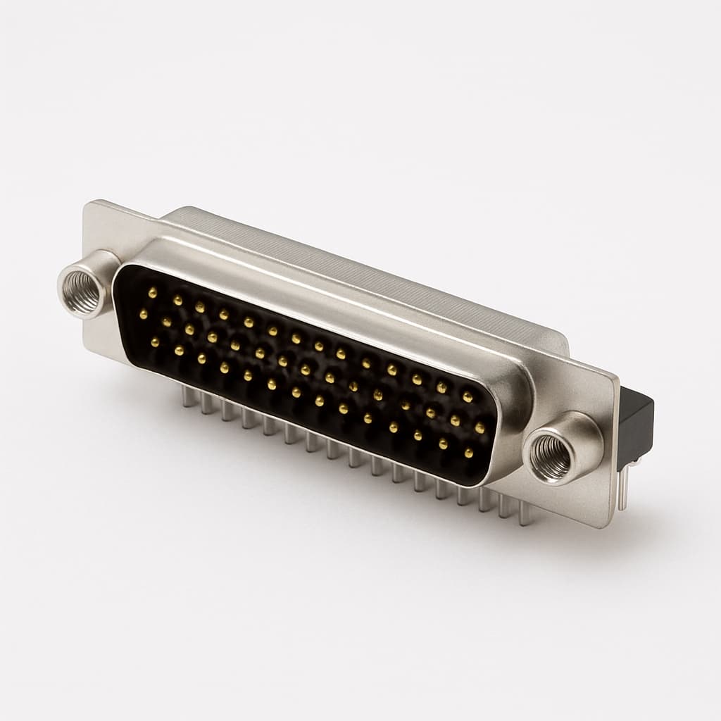 Molex / FCT 1731100080 (FWDRM37S25A) D-SUB RA PC Receptacle — illustrative AI-generated image
