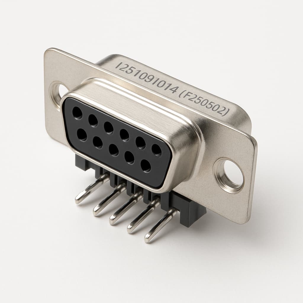 Molex / FCT 1731091014 (FZ50S5G2) D-SUB RA PC Receptacle — illustrative AI-generated image