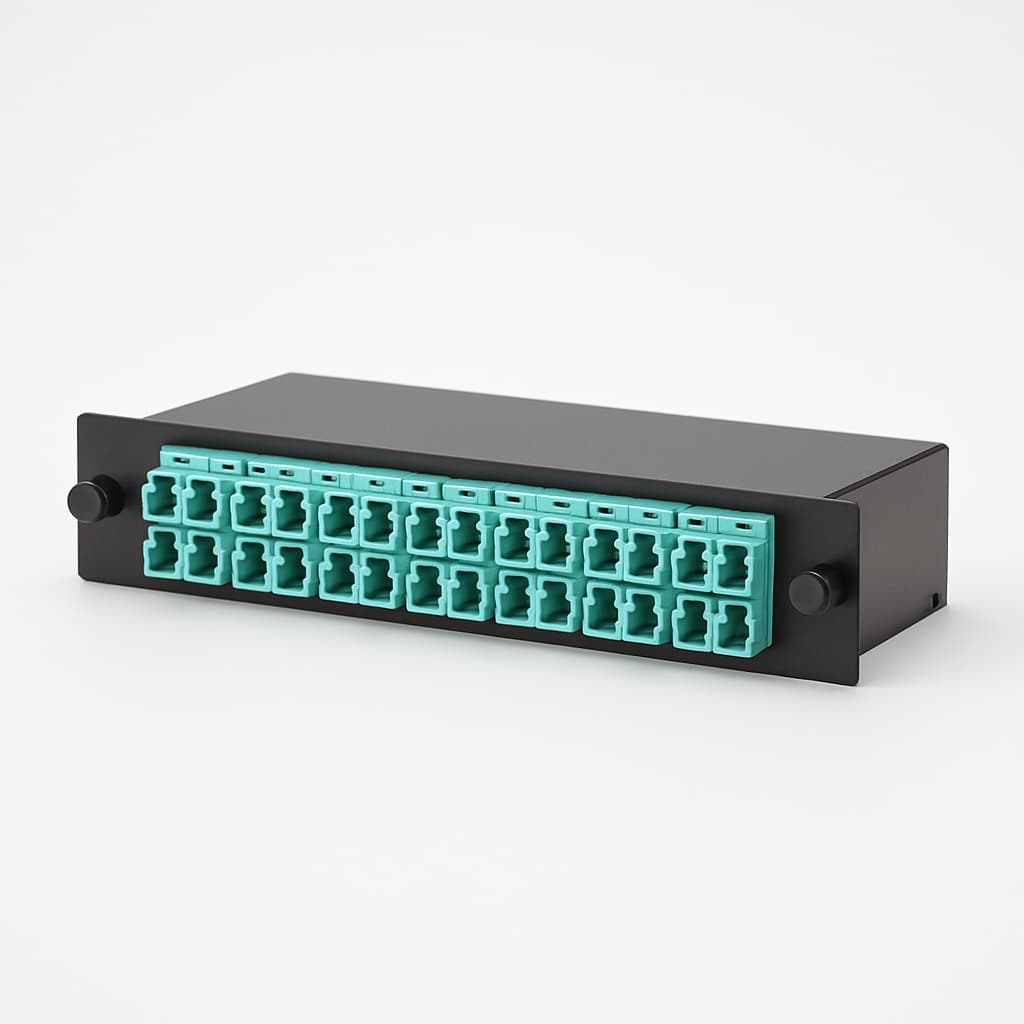 Telegaertner H02050A4015 HD3 FanOut Module 1HU 18 LC Duplex OM3 — illustrative AI-generated image