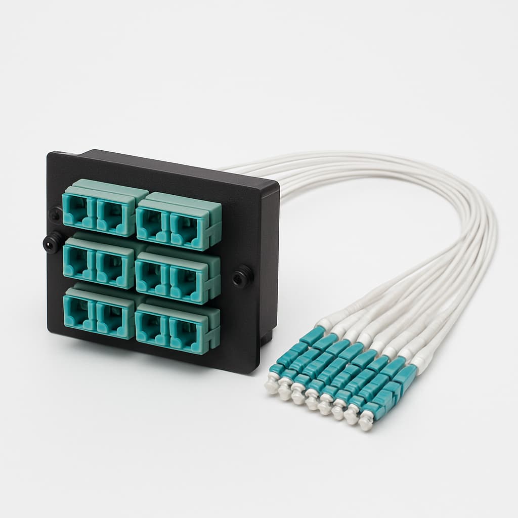 Telegartner H02050F4255 MPO/MTP® PC FanOut Module OM4 — illustrative AI-generated image