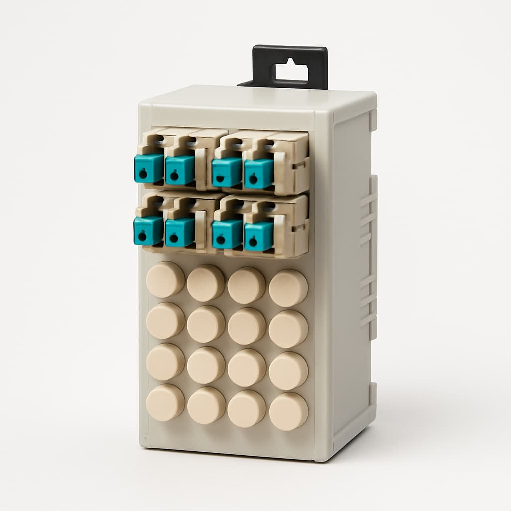 Telegartner H82050C2004 Modular STX 6x LC-Q + 24 PT OM1 — illustrative AI-generated image