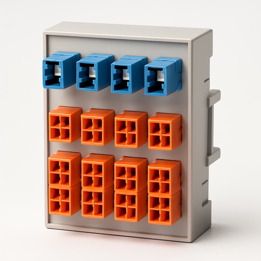 Telegartner H82050F2001 Modular STX Rail Distributor — illustrative AI-generated image