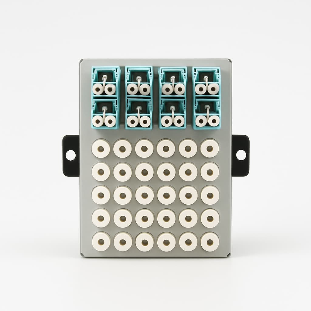 Telegartner H82050K2004 Modular STX 6x LC-Q + 24 PT OM3 — illustrative AI-generated image